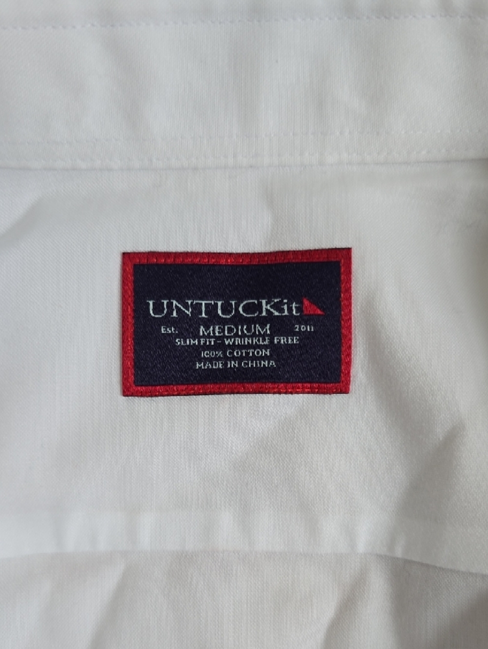 UNTUCKit Men's White Short-Sleeve Button-Down Shirt Slim Fit Medium - Picture 2 of 5